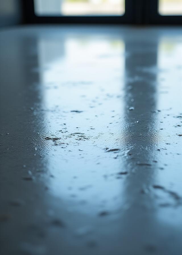 Detailaufnahme eines glänzenden Betonbodens